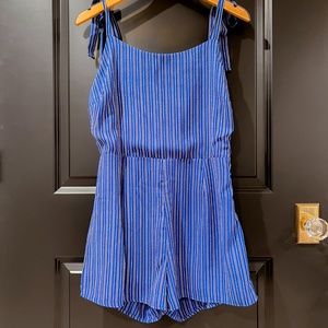 Peach Love Blue Striped Romper